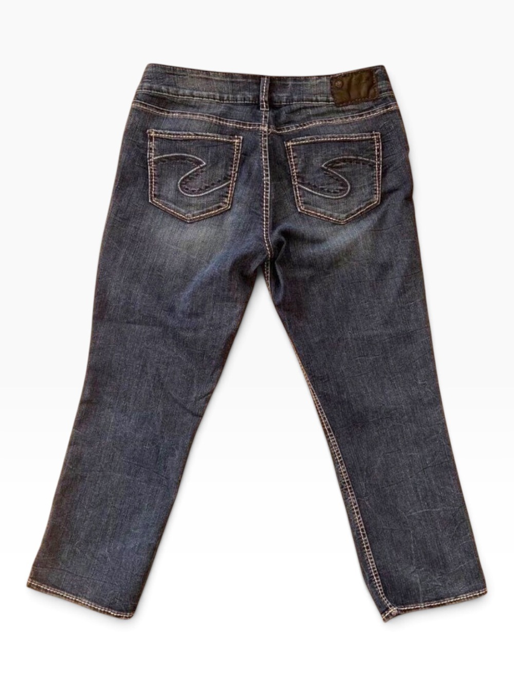 Silver Jeans Co. Womens Suki Capri Mid Rise Straight leg Crop blue Jeans size 29